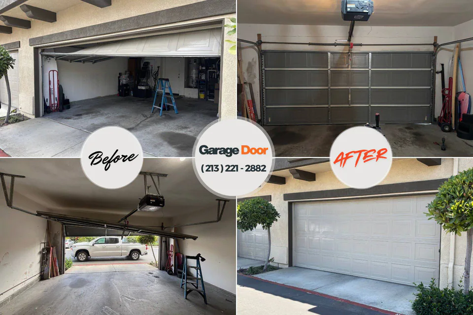 Before and after: garage door repair Cienega Springs, AZ